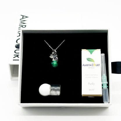 Sterling Silver Butterfly Aroma Necklace - Turquoise | Energy & Healing | Diffuse on the go-4