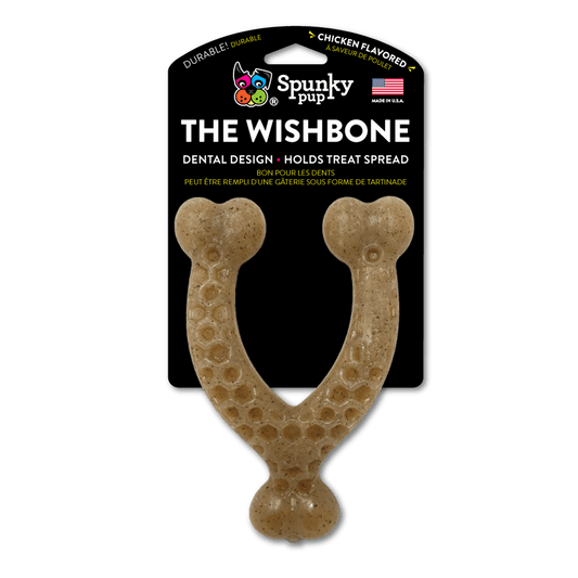 Spunky Pup Chicken-Flavour Durable Wishbone Chew Toy