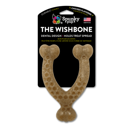 Spunky Pup Chicken-Flavour Durable Wishbone Chew Toy