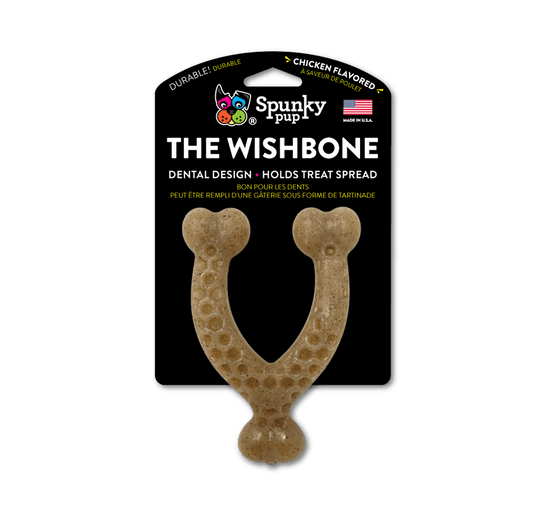 Spunky Pup Chicken-Flavour Durable Wishbone Chew Toy