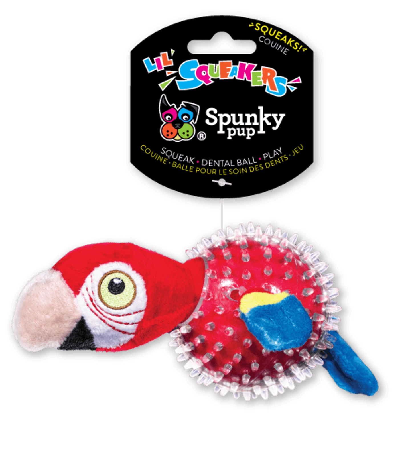 Lil' Squeakers Parrot Spiky Ball for Small Dogs-2