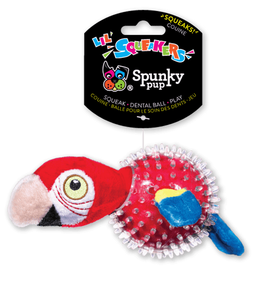 Lil' Squeakers Parrot Spiky Ball for Small Dogs-1