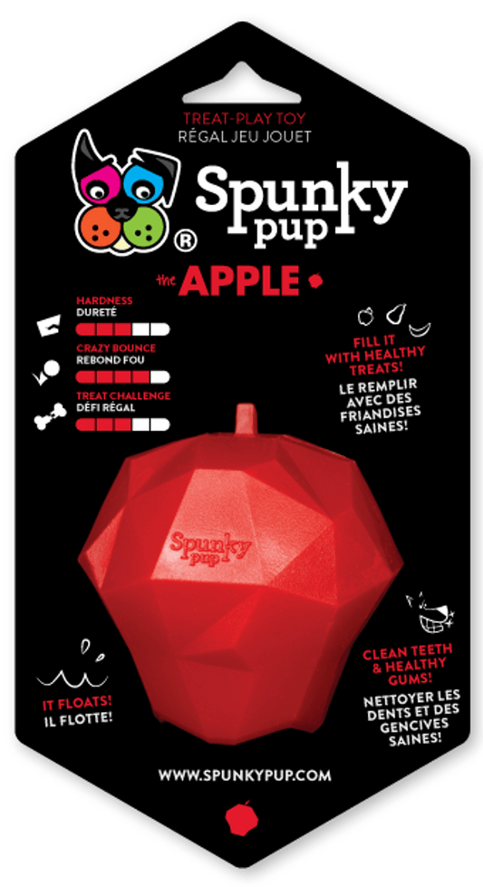 Spunky Pup Interactive Apple Treat Toy for Medium Dogs