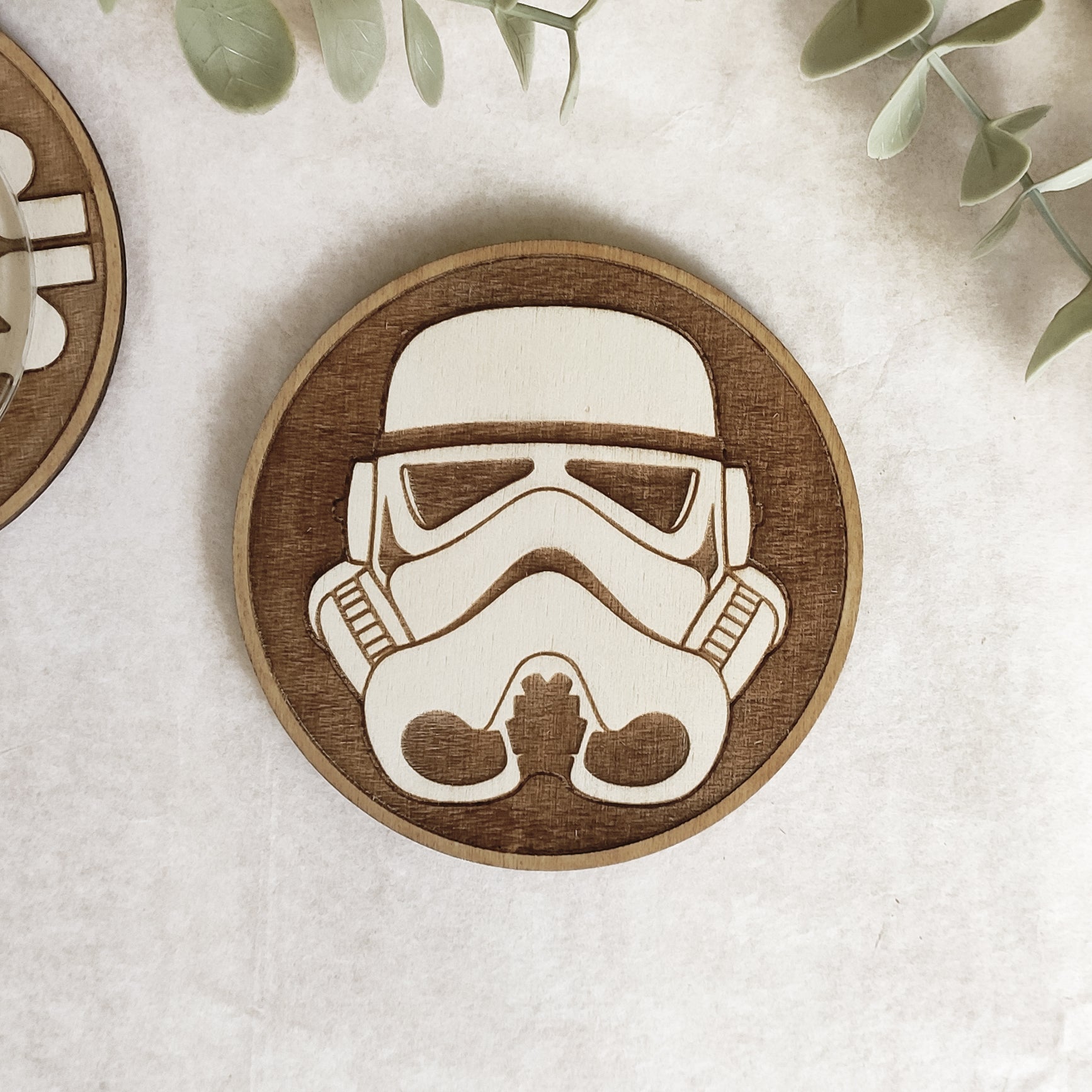 Set of 6 Star Wars Wooden Coasters - Handmade Gift - Housewarming - Wood Kitchenware - Baby Yoda - The Mandalorian-4