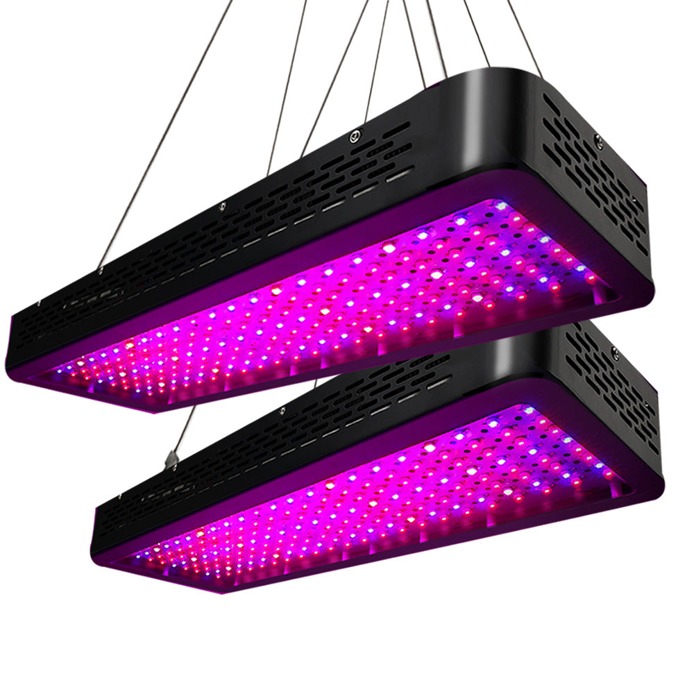 NNEDSZ Set of 2 LED Grow Light Kit Hydroponic System 2000W Full Spectrum Indoor-0