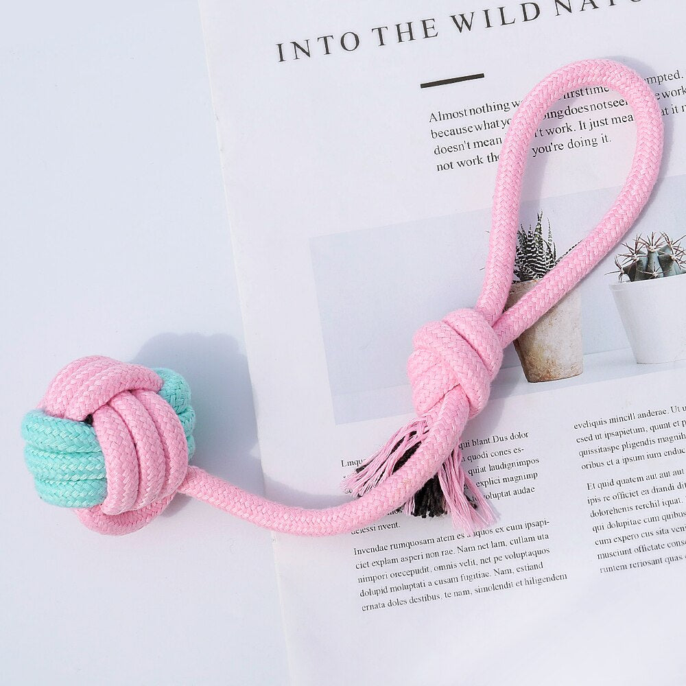 5pcs Cotton Dog Rope Toy Knot Dog Chew Toys Teeth Cleaning Pet Ball For Small Medium Large Dogs Palying Training-1